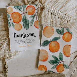 Little Cutie Orange Baby Shower Tack för ditt kort