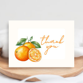Little Cutie Orange Baby Shower Thank You Card Tack Kort