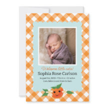 Little Cutie Orange Birth Notice