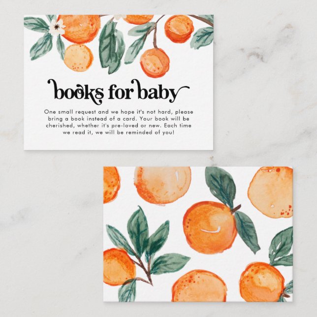 Little Cutie Orange Bokar för Baby Card Tilläggskort (Fram/baksida)