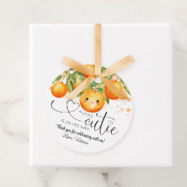 Little Cutie Orange Citrus Baby Shower Gåvor Etiketter