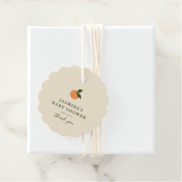 Little Cutie Orange Citrus Baby Shower Gåvor Etiketter