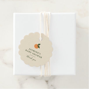 Little Cutie Orange Citrus Baby Shower Gåvor Etiketter