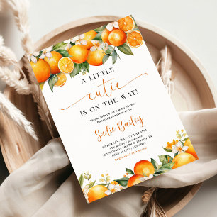 Little Cutie Orange Citrus Baby Shower Inbjudningar