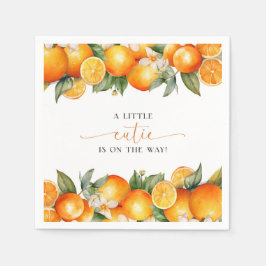 Little Cutie Orange Citrus Baby Shower Pappersservett