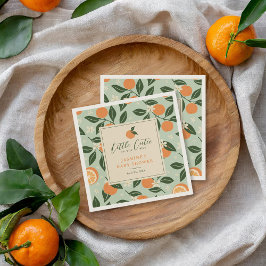 Little Cutie Orange Citrus Baby Shower Pappersservett