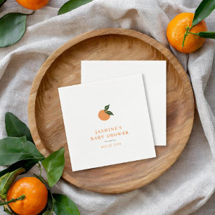 Little Cutie Orange Citrus Baby Shower Pappersservett
