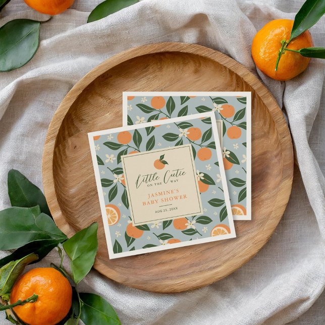 Little Cutie Orange Citrus Baby Shower Pappersservett (Skapare uppladdad)
