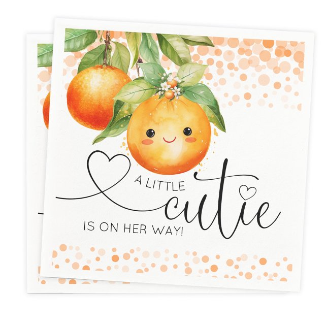 Little Cutie Orange Citrus Baby Shower Pappersservett (Skapare uppladdad)