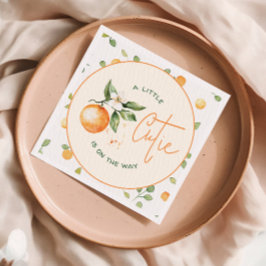 Little Cutie Orange Citrus Baby Shower Pappersservett