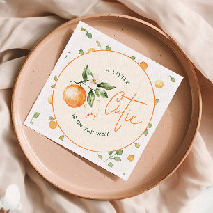 Little Cutie Orange Citrus Baby Shower Pappersservett