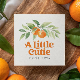 Little Cutie Orange Citrus Baby Shower Pappersservett