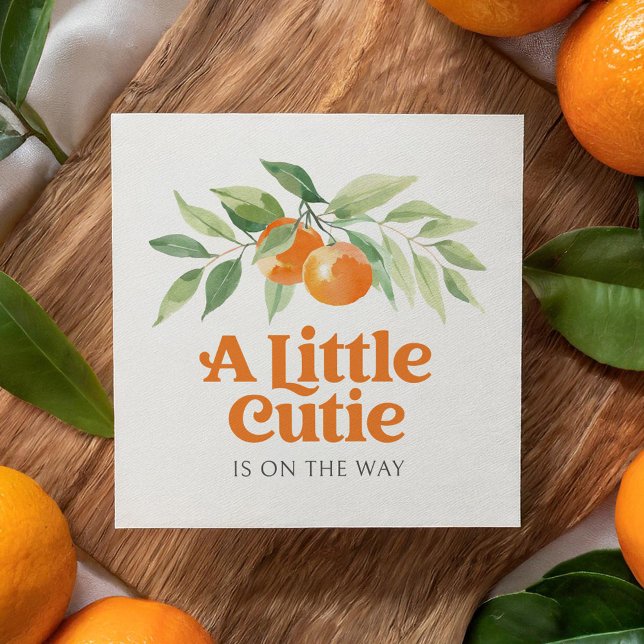 Little Cutie Orange Citrus Baby Shower Pappersservett (Skapare uppladdad)