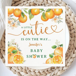 Little Cutie Orange Citrus Baby Shower Pappersservett