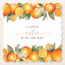 Little Cutie Orange Citrus Baby Shower Underlägg Papper