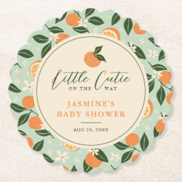 Little Cutie Orange Citrus Baby Shower Underlägg Papper