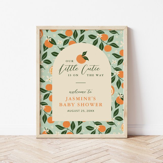 Little Cutie Orange Citrus Baby Shower Welcome Poster (Skapare uppladdad)