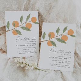 Little Cutie Orange Citrus Birthday Inbjudningar