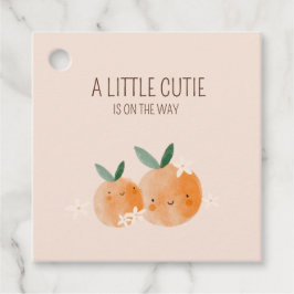 Little Cutie Orange Citrus Botanical Baby Shower Gåvor Etiketter