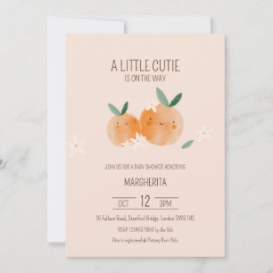 Little Cutie Orange Citrus Botanical Baby Shower Inbjudningar