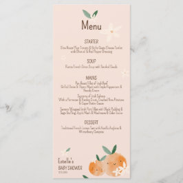 Little Cutie Orange Citrus Botanical Baby Shower Meny