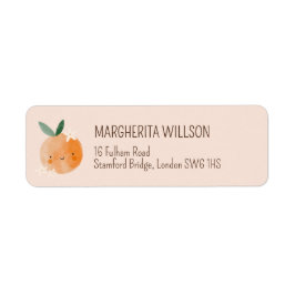 Little Cutie Orange Citrus Botanical Baby Shower Returadress Etikett