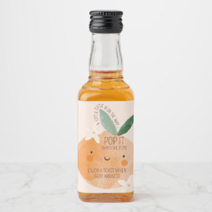 Little Cutie Orange Citrus Botanical Baby Shower Spritflaskor Etikett