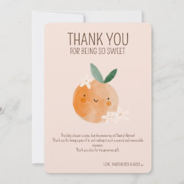 Little Cutie Orange Citrus Botanical Baby Shower Tack Kort