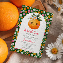 Little Cutie Orange Citrus & Daisys Baby Shower Inbjudningar