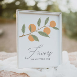 Little Cutie Orange Citrus Party favors Sign Poster