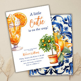 Little Cutie Orange Citrus Summer Baby Shower Inbjudningar