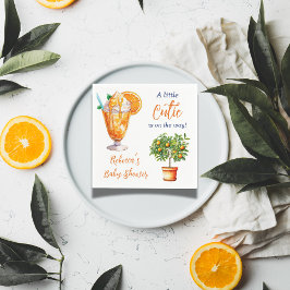 Little Cutie Orange Citrus Summer Baby Shower Pappersservett