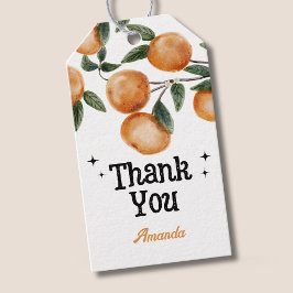 Little Cutie Orange Citrus Thank You Presentetikett