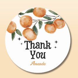 Little Cutie Orange Citrus Thank You Runt Klistermärke