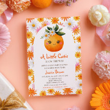 Little Cutie Orange Citrus Watercolor Baby Shower