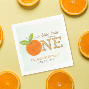 Little Cutie Orange Clementine 1st Birthday Pappersservett