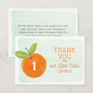 Little Cutie Orange Clementine 1st Birthday Tack Kort