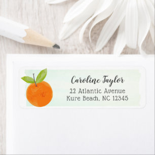 Little Cutie Orange Clementine Baby Shower Adress Returadress Etikett