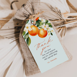 Little Cutie Orange Clementine Baby Shower-favorit Presentetikett