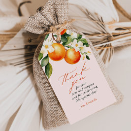 Little Cutie Orange Clementine Baby Shower-favorit Presentetikett