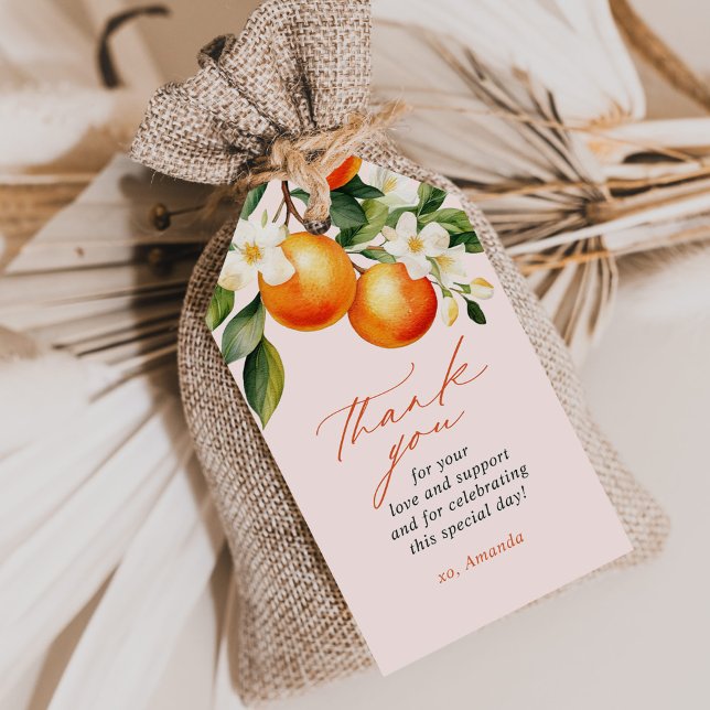 Little Cutie Orange Clementine Baby Shower-favorit Presentetikett (Skapare uppladdad)