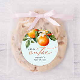 Little Cutie Orange Clementine Baby Shower-favorit Runt Klistermärke