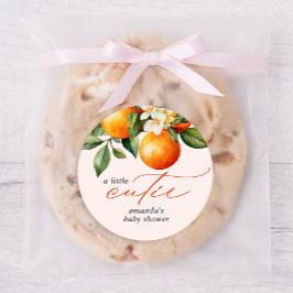 Little Cutie Orange Clementine Baby Shower-favorit Runt Klistermärke