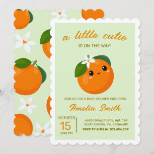 Little Cutie Orange Clementine Baby Shower Inbjudningar