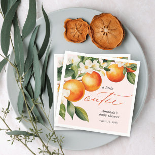 Little Cutie Orange Clementine Baby Shower Pappersservett