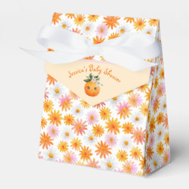 Little Cutie Orange Daisy Mönster Baby Shower Presentaskar
