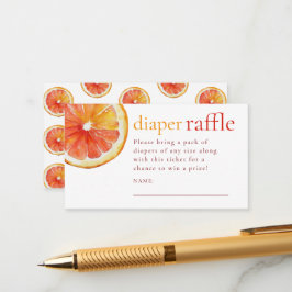 Little Cutie Orange Diaper Raffle Baby Shower Tilläggskort