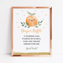 Little Cutie Orange Diaper Raffle Game