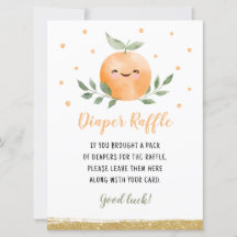 Little Cutie Orange Diaper Raffle Game