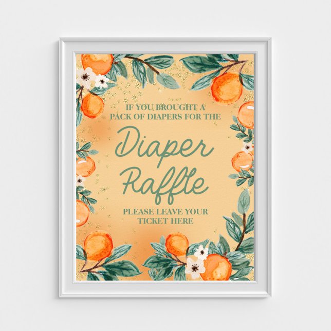 Little Cutie Orange Diaper Raffle Poster (Skapare uppladdad)